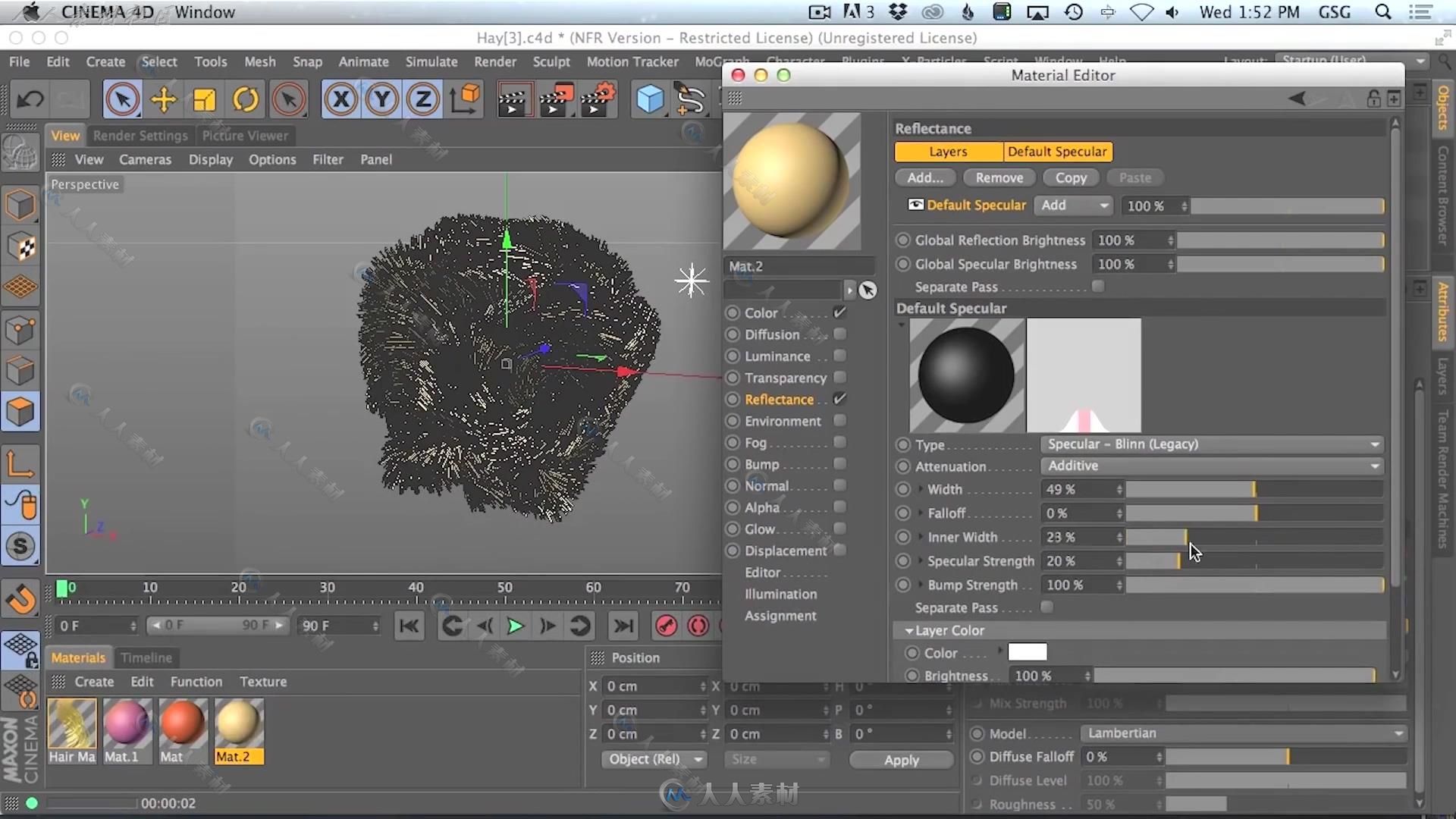 干草捆绑毛发模块Learn how to grow and control hair in C4D-GSG灰猩猩C4D视频教程