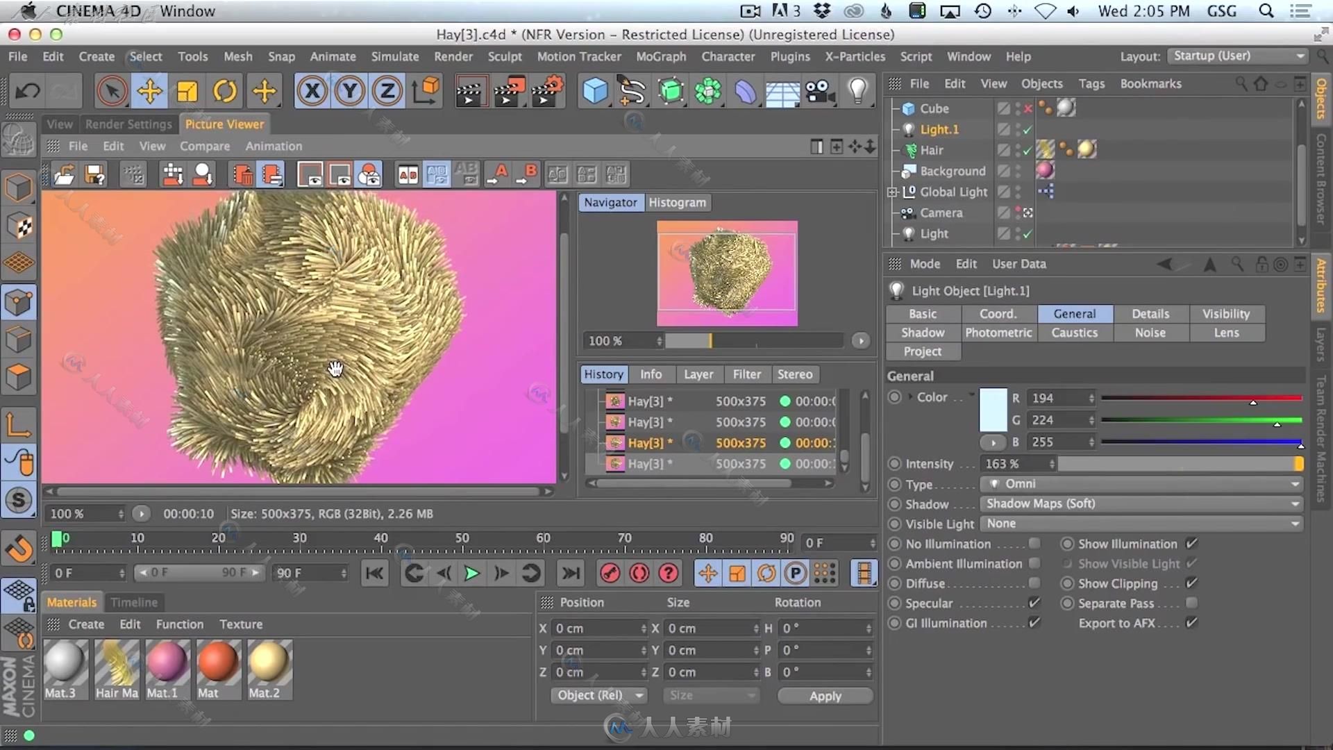 干草捆绑毛发模块Learn how to grow and control hair in C4D-GSG灰猩猩C4D视频教程