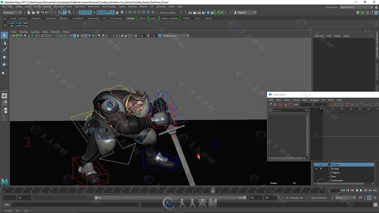 Maya游戏角色战斗动画实例训练视频教程 THE GNOMON WORKSHOP COMBAT ANIMATION FOR...