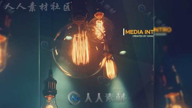 简约美丽玻璃反射遮罩图片展示幻灯片相册动画AE模板Videohive Clean Media Intro ...