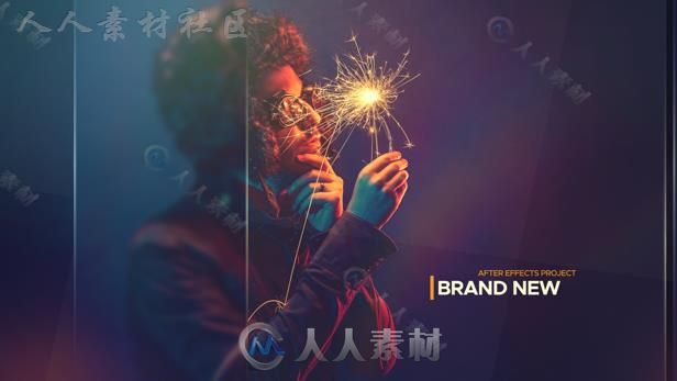 简约美丽玻璃反射遮罩图片展示幻灯片相册动画AE模板Videohive Clean Media Intro ...