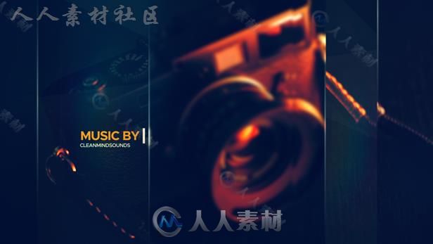 简约美丽玻璃反射遮罩图片展示幻灯片相册动画AE模板Videohive Clean Media Intro ...