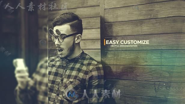 简约美丽玻璃反射遮罩图片展示幻灯片相册动画AE模板Videohive Clean Media Intro ...