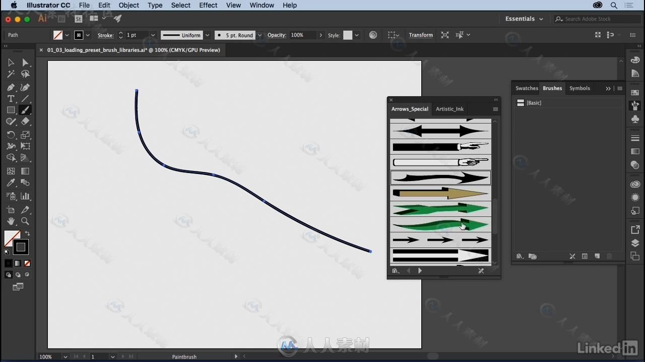 Illustrator自定义创意笔刷使用技术视频教程 Illustrator Creating Custom Brushes