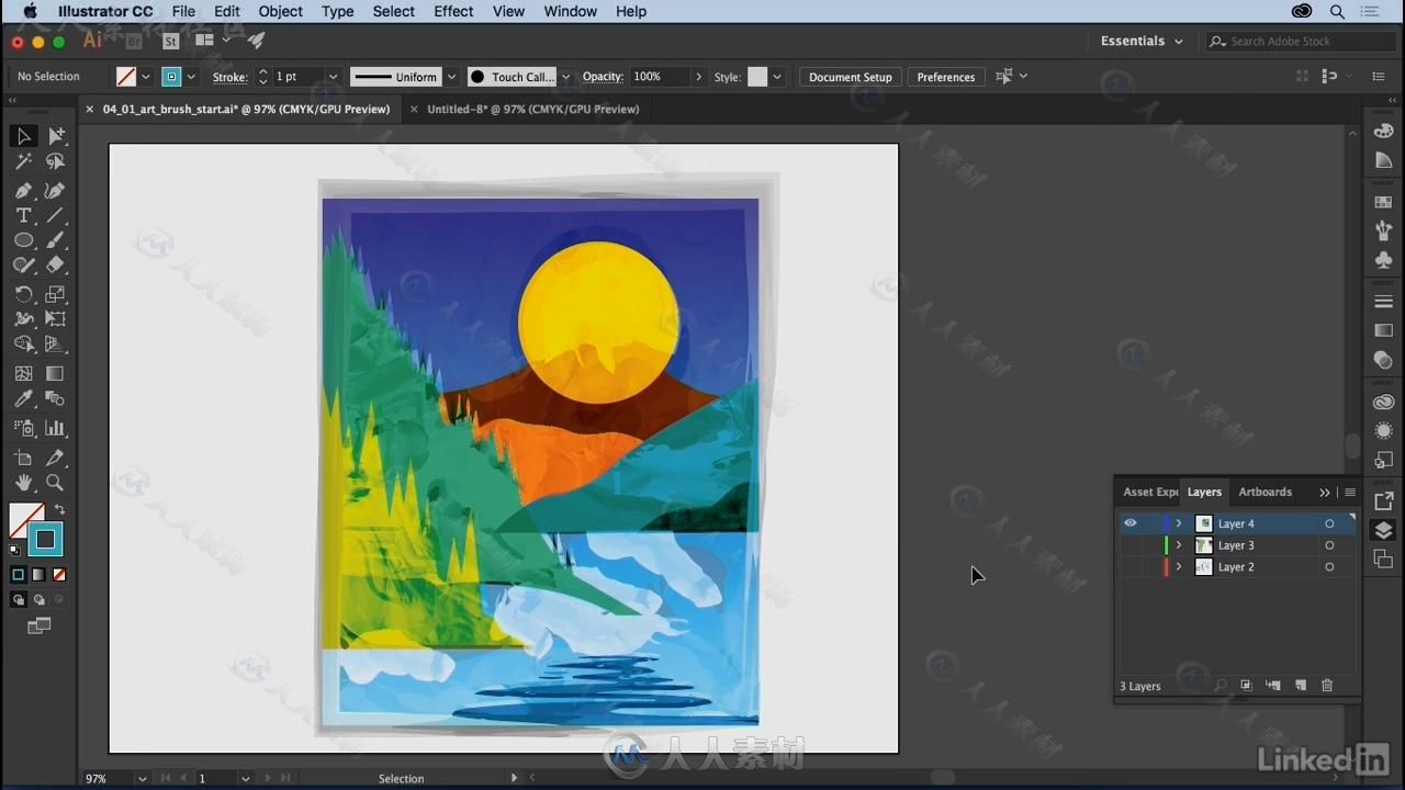 Illustrator自定义创意笔刷使用技术视频教程 Illustrator Creating Custom Brushes