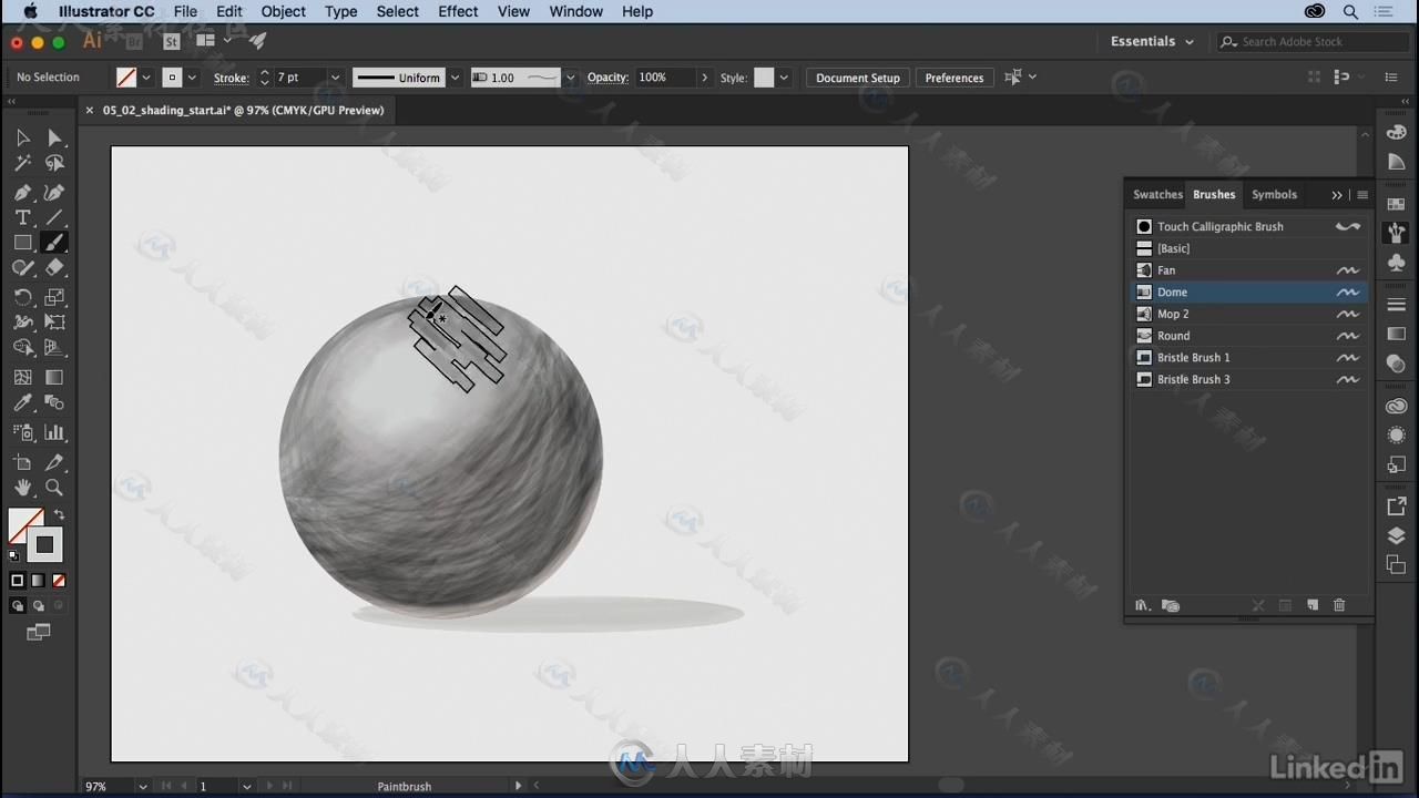 Illustrator自定义创意笔刷使用技术视频教程 Illustrator Creating Custom Brushes