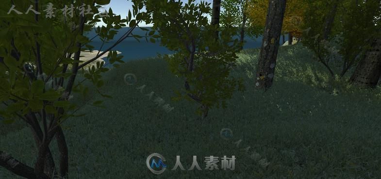 灌木丛落叶森林风景环境3D模型Unity游戏素材资源