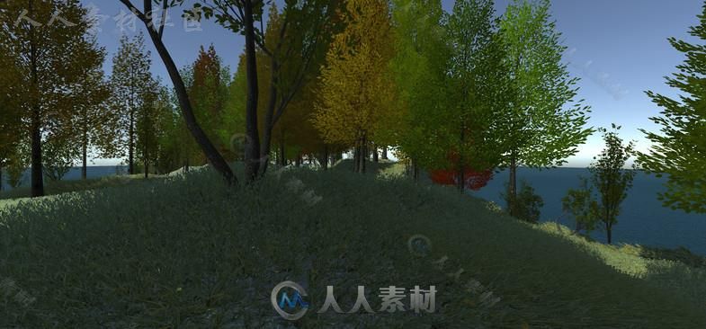 灌木丛落叶森林风景环境3D模型Unity游戏素材资源