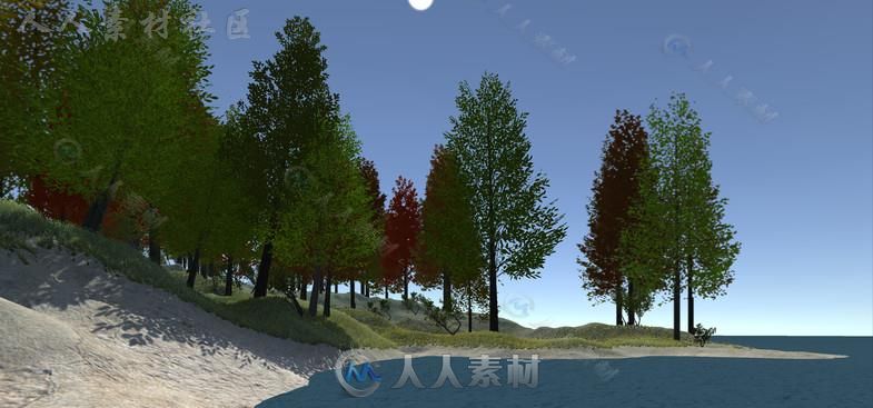 灌木丛落叶森林风景环境3D模型Unity游戏素材资源