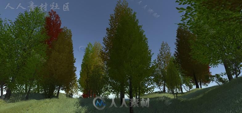 灌木丛落叶森林风景环境3D模型Unity游戏素材资源