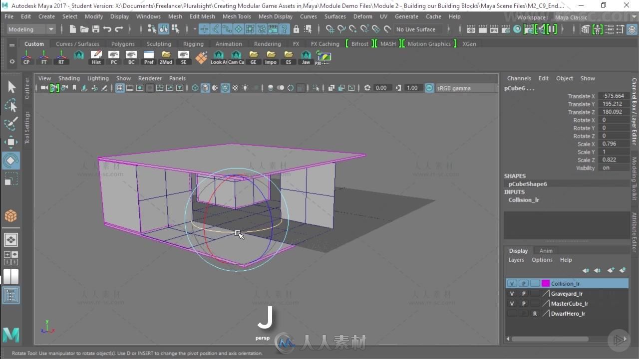 游戏场景建模雕刻纹理综合制作视频教程 PLURALSIGHT CREATING MODULAR GAME ASSETS...