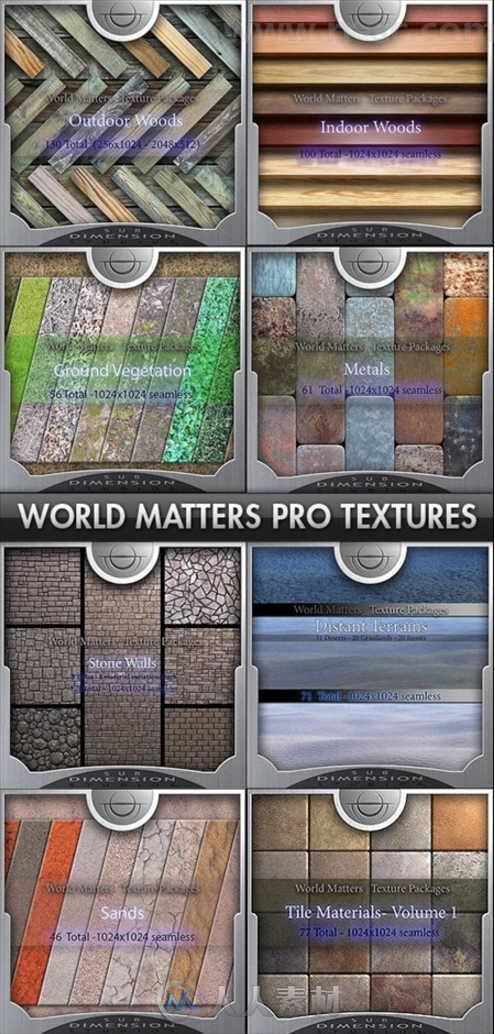 几千组建筑材料与自然风光纹理贴图合辑 PRO SEAMLESS TEXTURES ARCHITECTURAL &amp; NA...