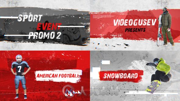 史诗水彩效果体育运动宣传片展示视频包装AE模板Videohive Sport Event Promo 2 20...