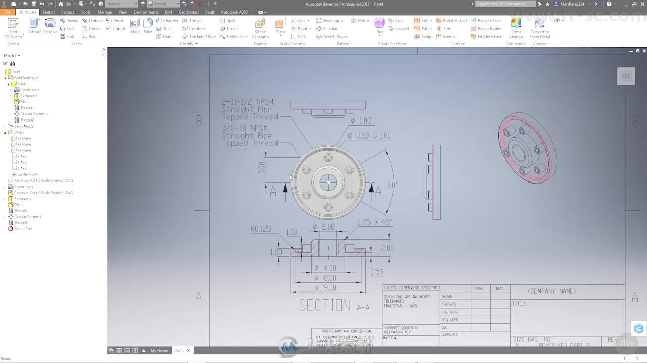 Inventor中2D转换3D技术训练视频教程 PLURALSIGHT 2D TO 3D CONVERSION WITH INVENTOR