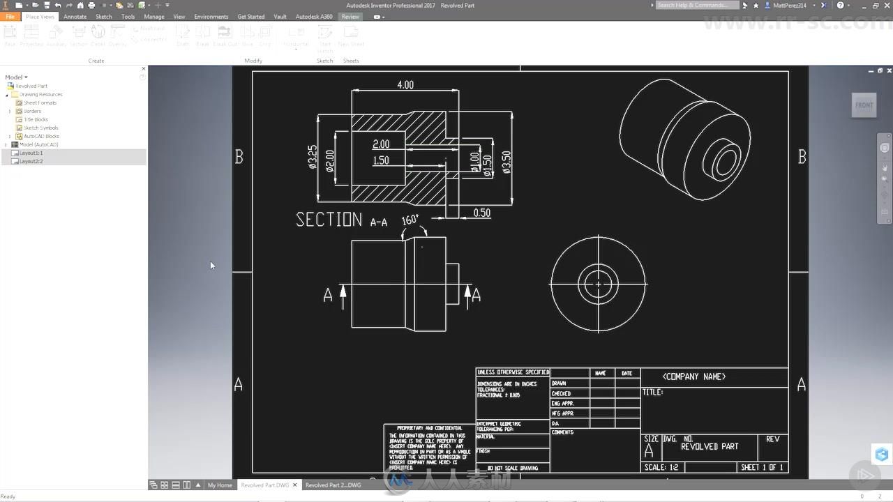 Inventor中2D转换3D技术训练视频教程 PLURALSIGHT 2D TO 3D CONVERSION WITH INVENTOR