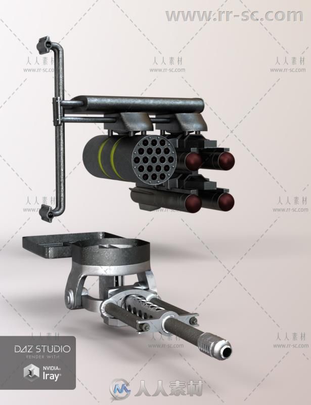 现代轻型涡轮直升机武器道具与绞车3D模型合辑