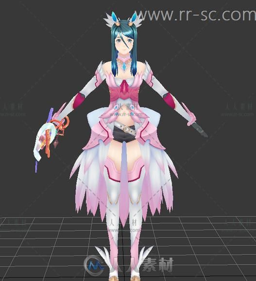 二次元风格《幻影异闻录FE》女主角换装3D模型