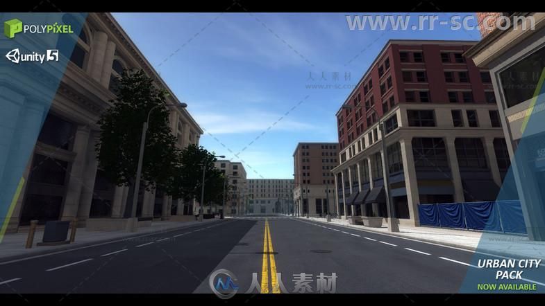 3A级完整的城市环境3D模型Unity游戏素材资源