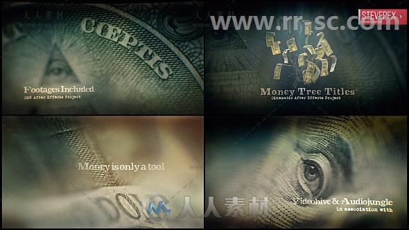 梦幻神秘的金钱树电影标题展示幻灯片AE模板 Videohive Money Tree Title 20267752