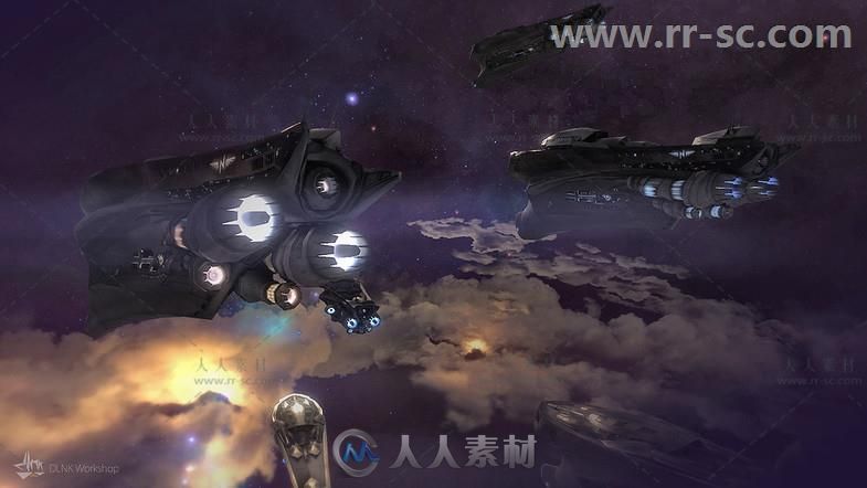 科幻太空飞船车辆3D模型Unity游戏素材资源