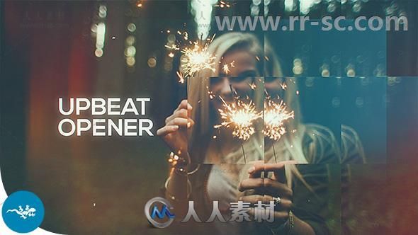 创意动感图形组合照片展示幻灯片相册动画AE模板 Videohive Upbeat Opener 20043364