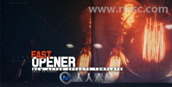 快速动感图文展示幻灯片相册动画AE模板 Videohive Fast Opener 20162509