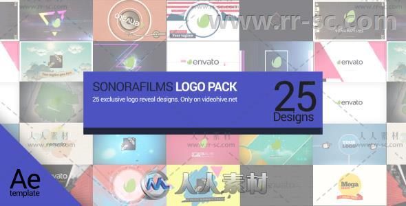 25组企业创意迷你标志展示Logo演绎AE模板Videohive  Sonorafilms Logo Pack 20080080