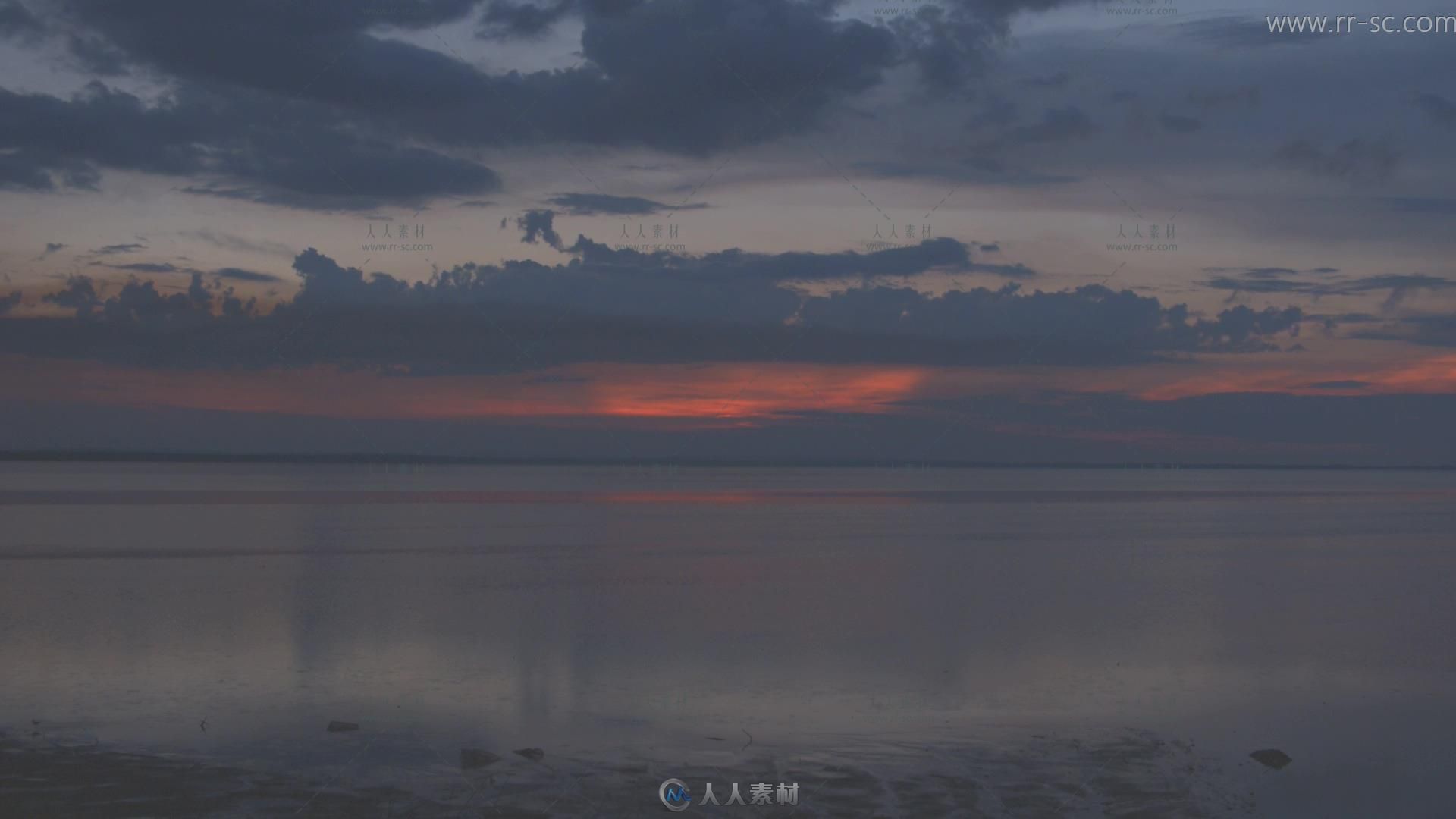 清晨平静的海面高清实拍视频素材