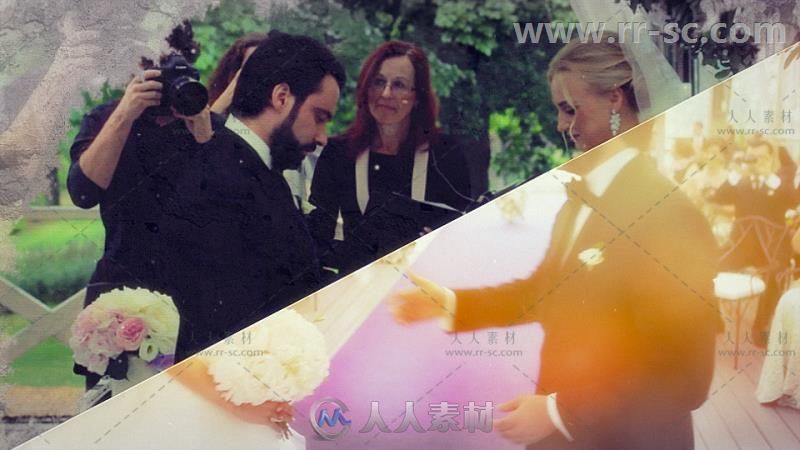 唯美婚礼水墨转场效果视频纪录片展示AE模板Videohive Wedding Production 148...