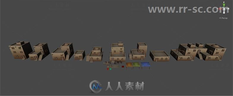 阿拉伯村庄城市环境3D模型Unity游戏素材资源