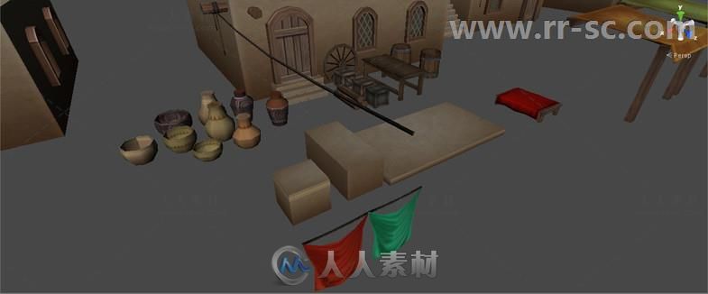 阿拉伯村庄城市环境3D模型Unity游戏素材资源