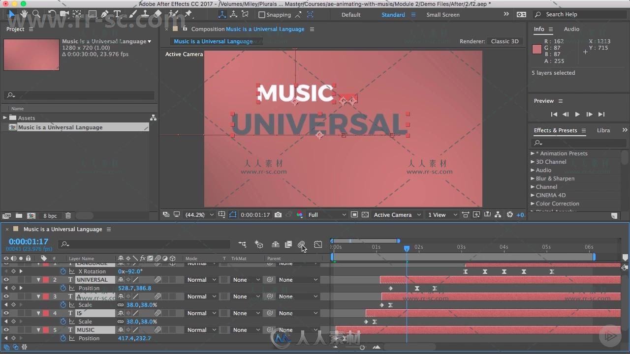 AE音乐律动图形动画实例训练视频教程 Pluralsight After Effects CC Animating wit...