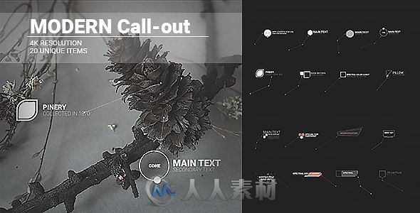 现代风格信息线条呼出文字标题展示幻灯片AE模板Videohive Modern Call-outs 19600...