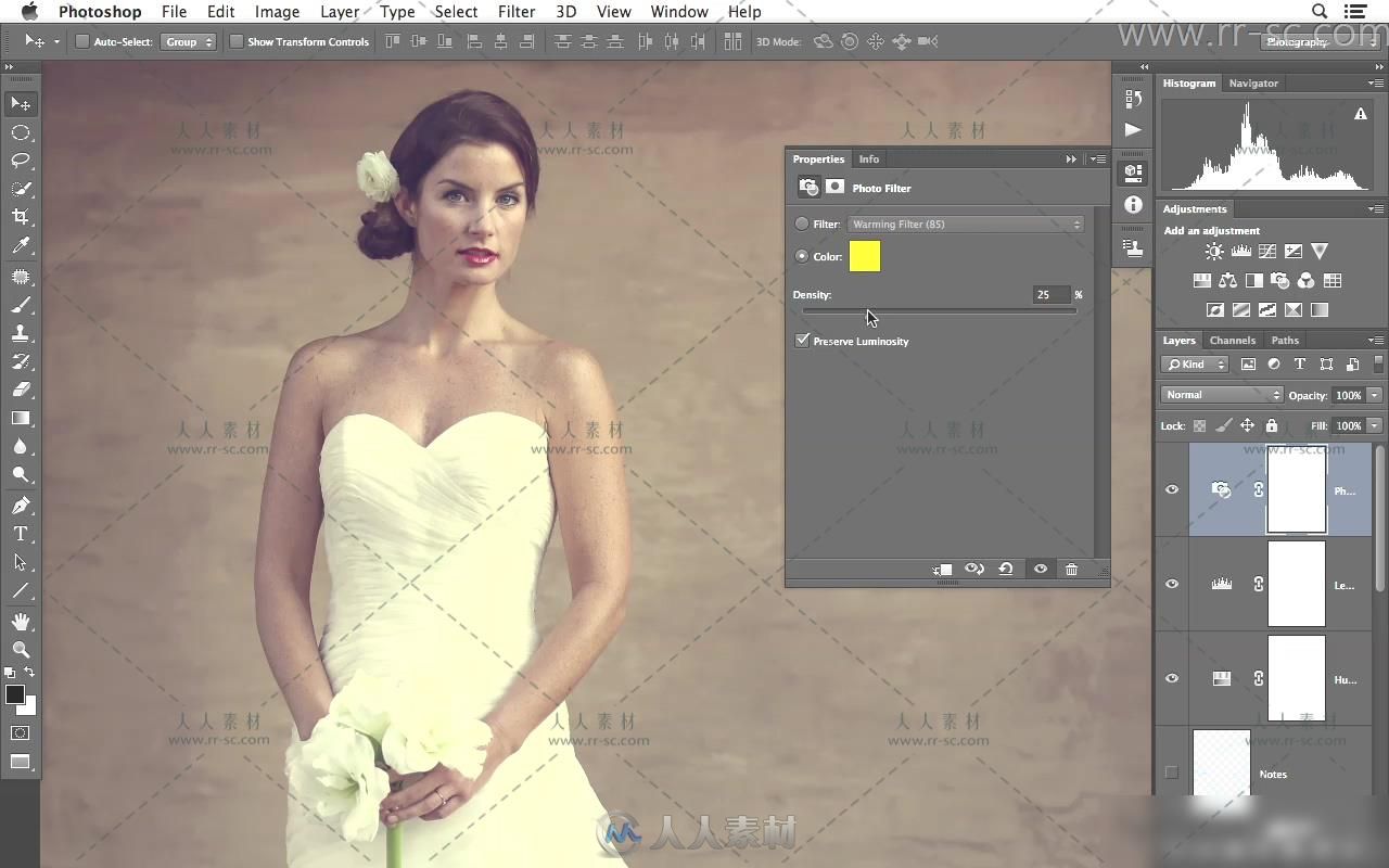 Photoshop 修饰婚纱肖像视频教程