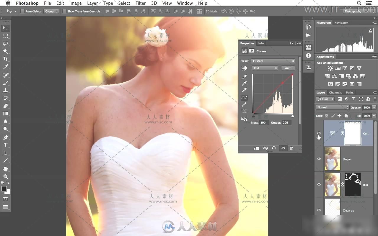 Photoshop 修饰婚纱肖像视频教程