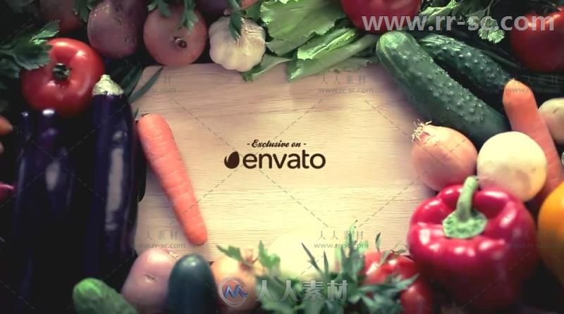 创意明亮美味的蔬菜展示标题动画视频包装AE模板Videohive Vegetables Titles 7502130