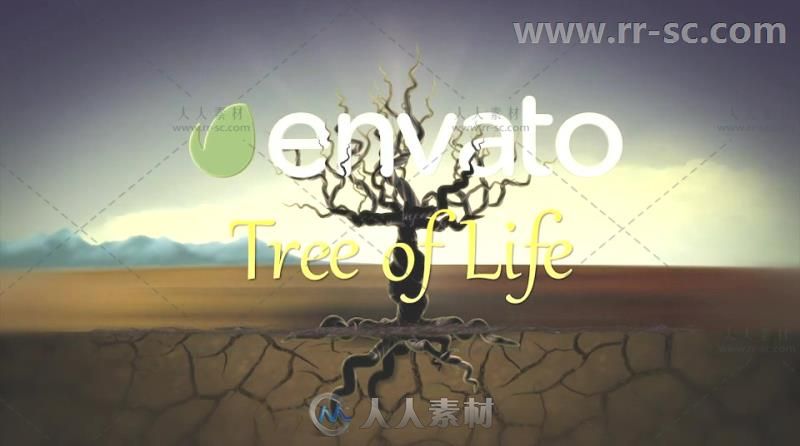 神秘的生命之树生长标志展示Logo演绎AE模板 Videohive Tree Of Life 7460141