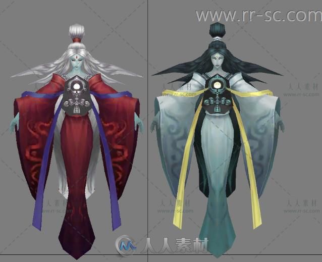 两个魔幻类千年女妖3D模型