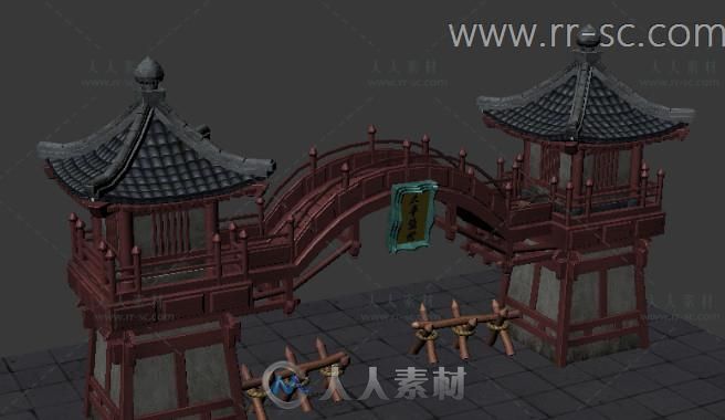 武侠类小阁楼哨岗3D模型