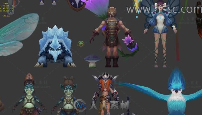 35个经典魔幻怪物3D模型