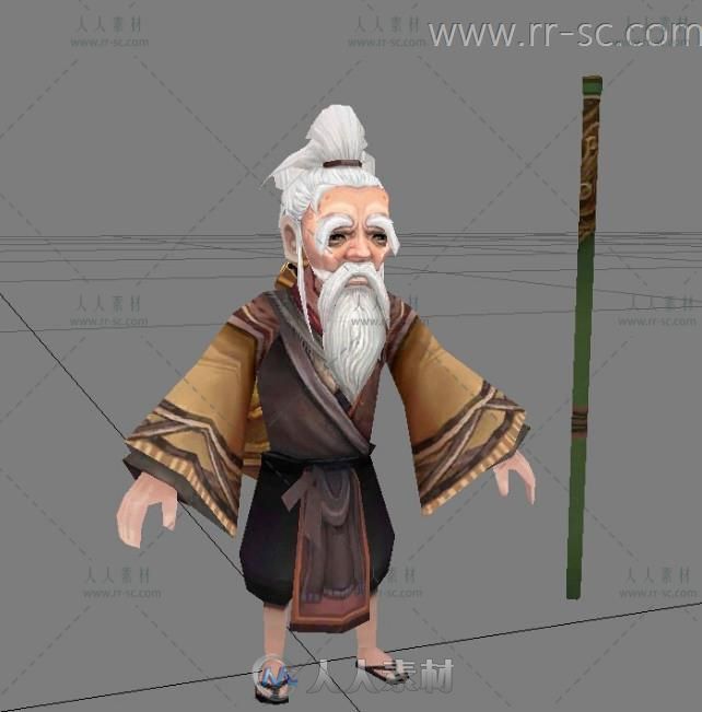 一个白胡子老爷爷3D模型