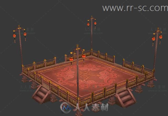 武侠中比武台3D模型