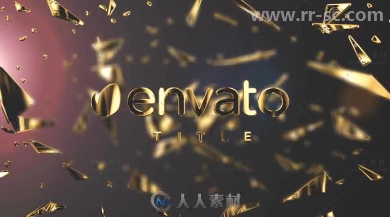 奢华闪亮金属质感金色粒子标志Logo演绎AE模板 Videohive Gold Fragments 2030...