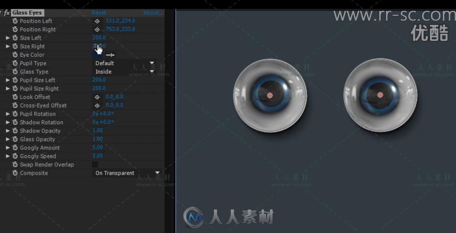 AE插件 AK新插件恐怖玻璃眼球 Glass Eyes v1.0.6