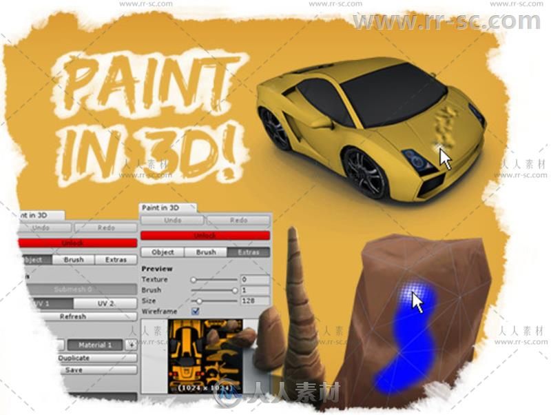 3D绘制绘画编辑器扩充Unity游戏素材资源