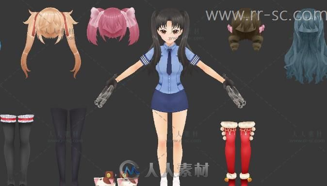 现实女性性感服装 发型 时装3D模型集合