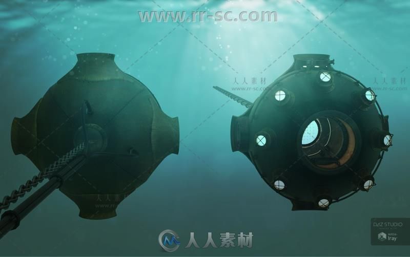 功能齐全的水下探测深海探险武器道具3D模型合辑