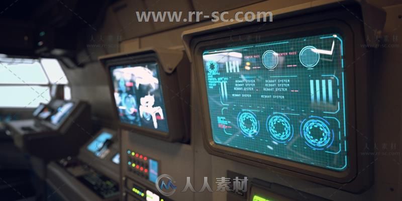 宇宙飞船内部场景环境与道具3D模型合辑