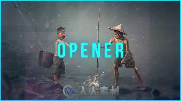 动感电影失真效果照片展示幻灯片相册动画AE模板 Videohive Quickly Stomp Open...