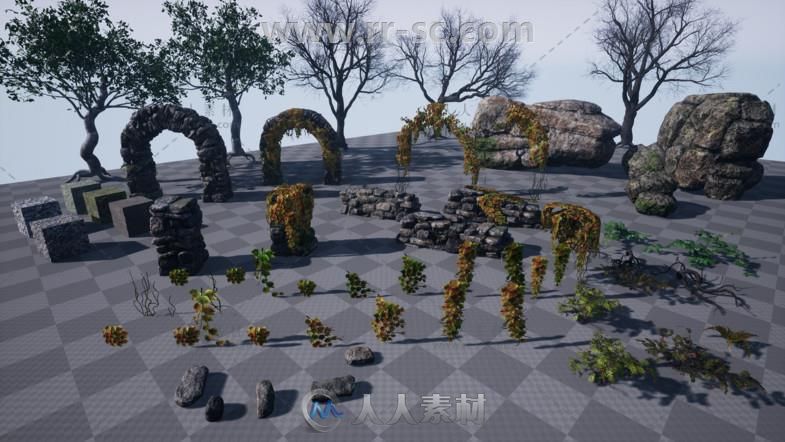 墓地自然景观幻想环境3D模型Unity游戏素材资源